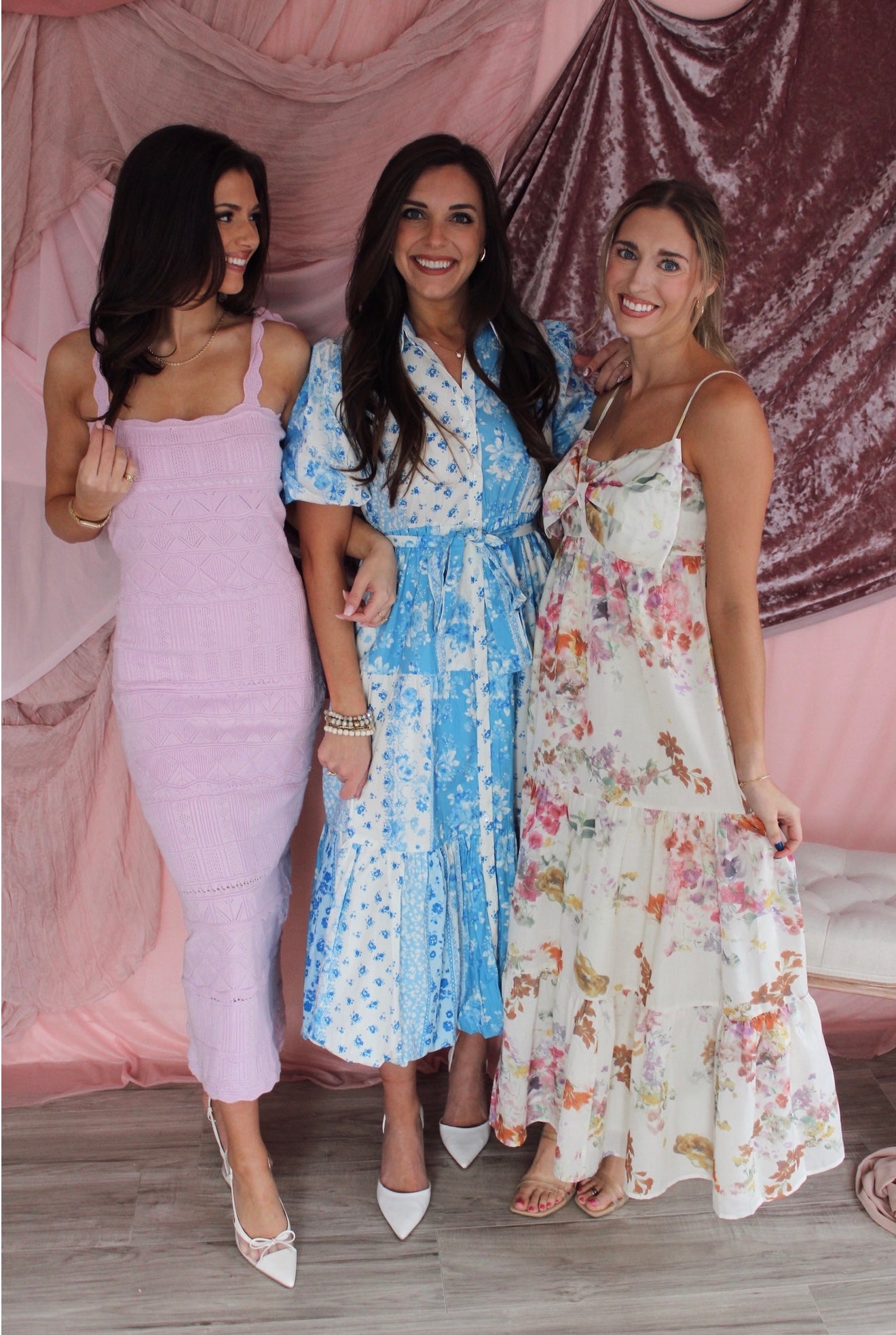 Camila Floral Patchwork Maxi Dress- Blue