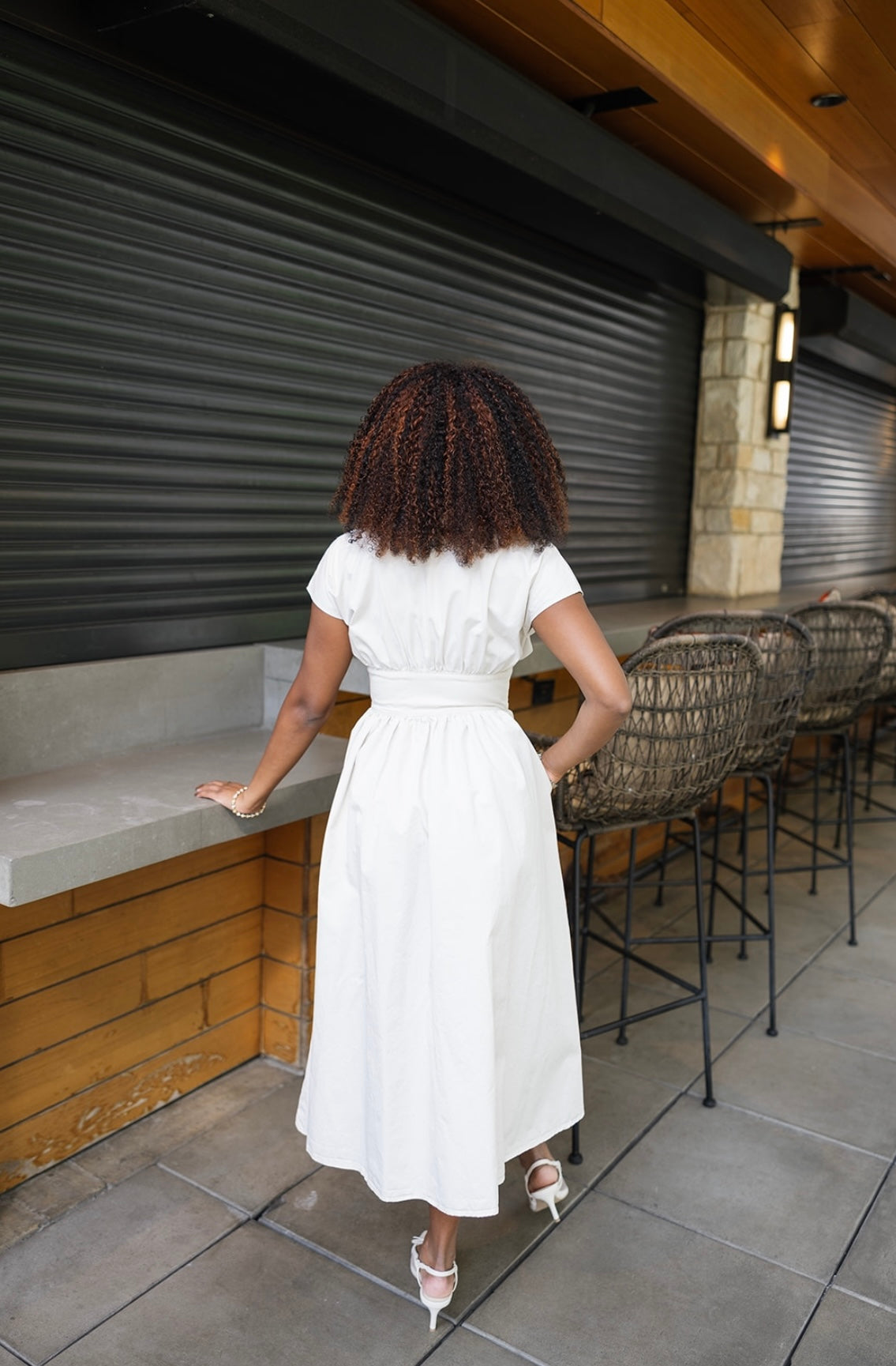 Cream Maxi Dress with Leather Straps