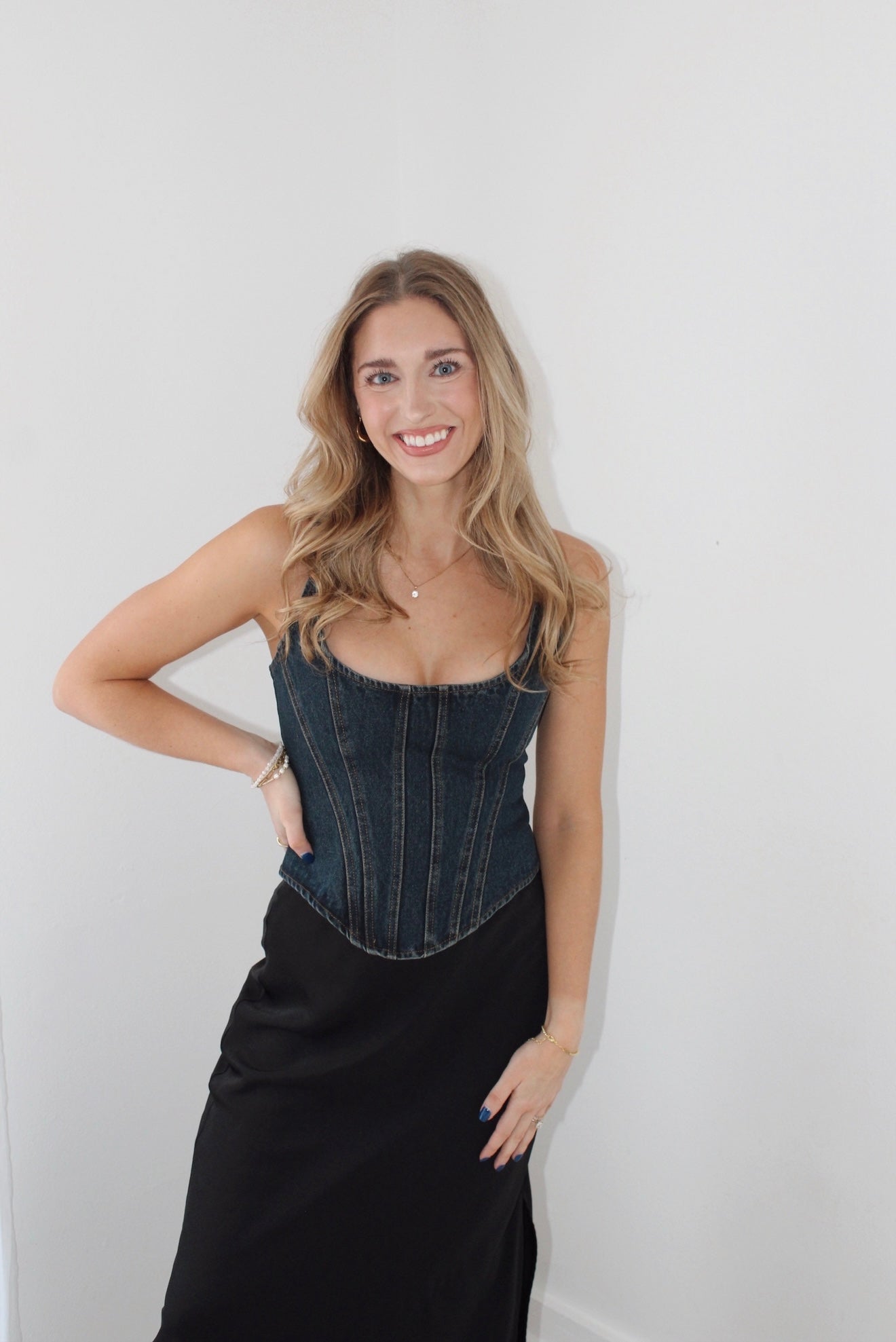 Lainey Denim Corset Top