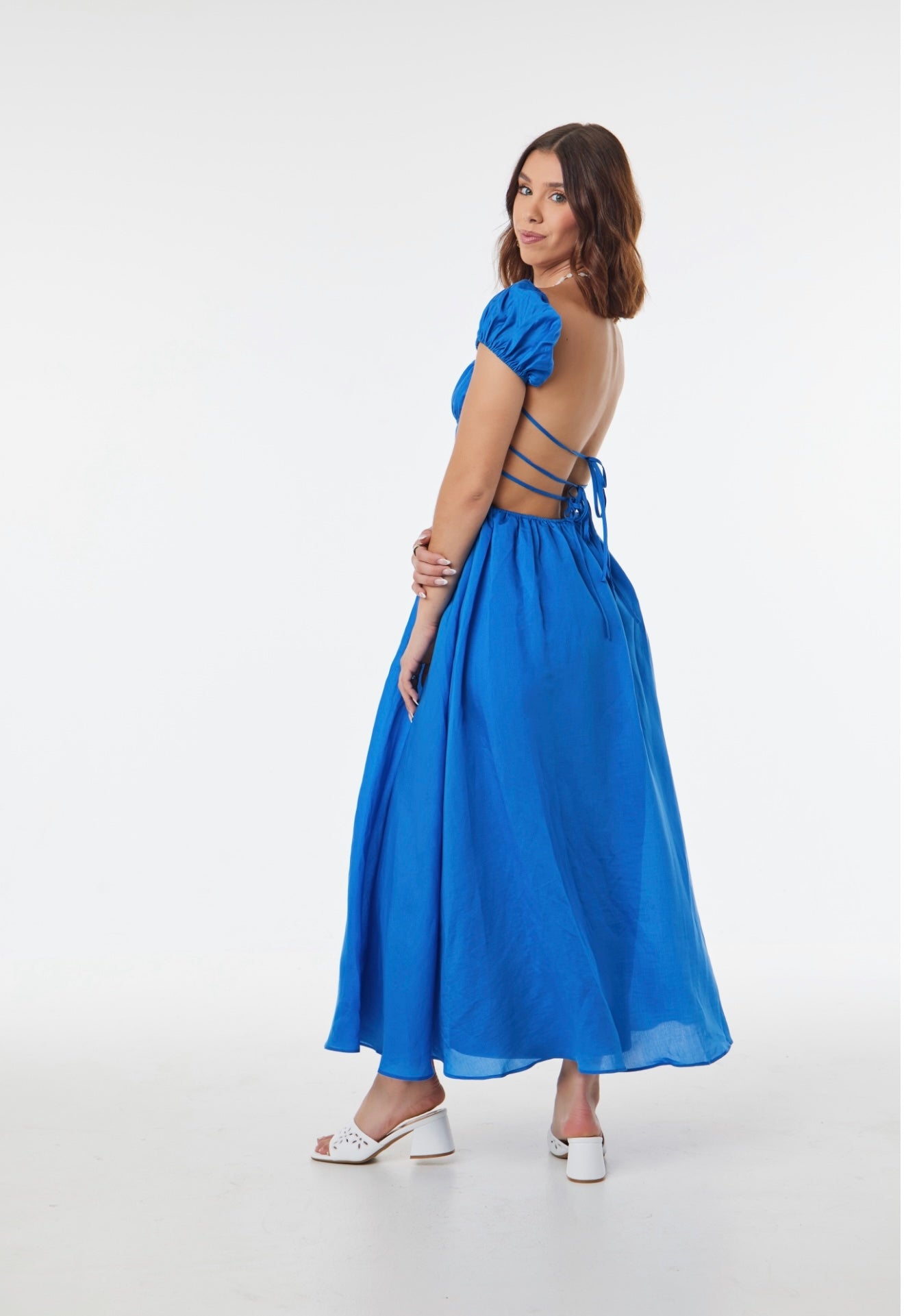 Athens Open Back Maxi Dress - Royal Blue