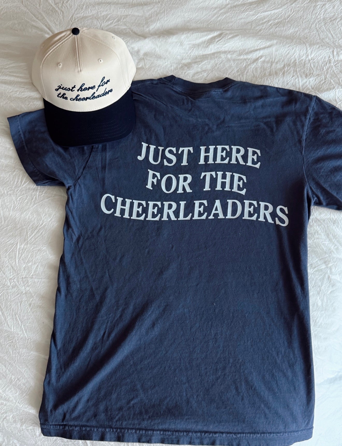 Just Here For The Cheerleaders - Navy T-Shirt