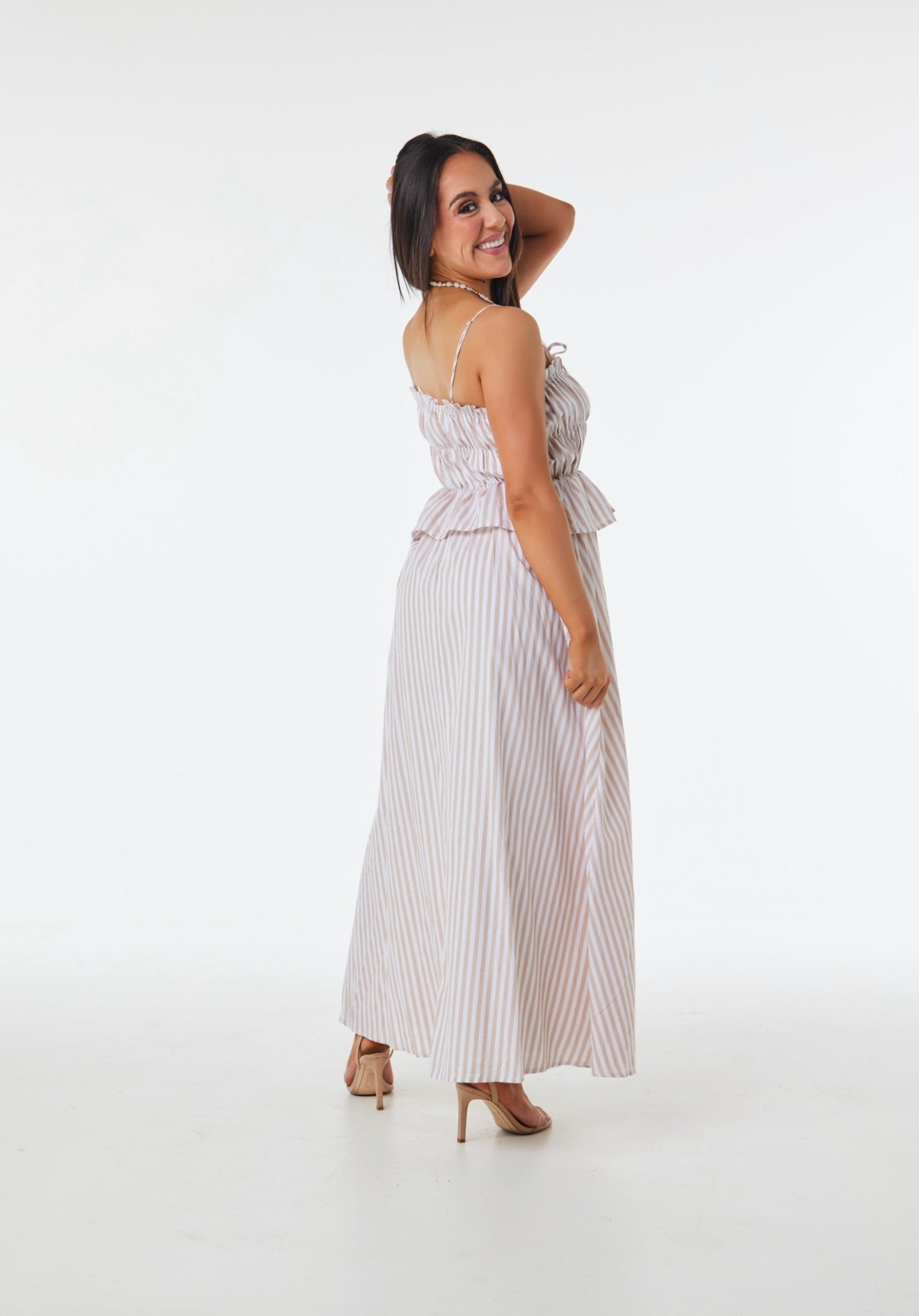 Bella Peplum Striped Dress
