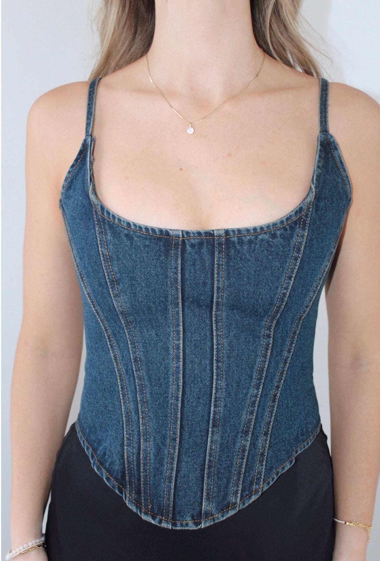 Lainey Denim Corset Top