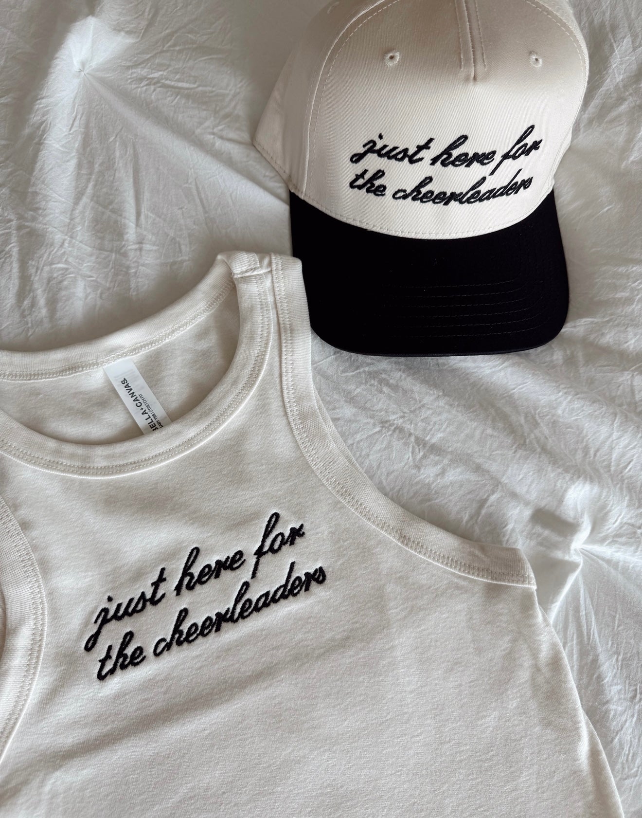 Just Here For The Cheerleaders - Cream Tank