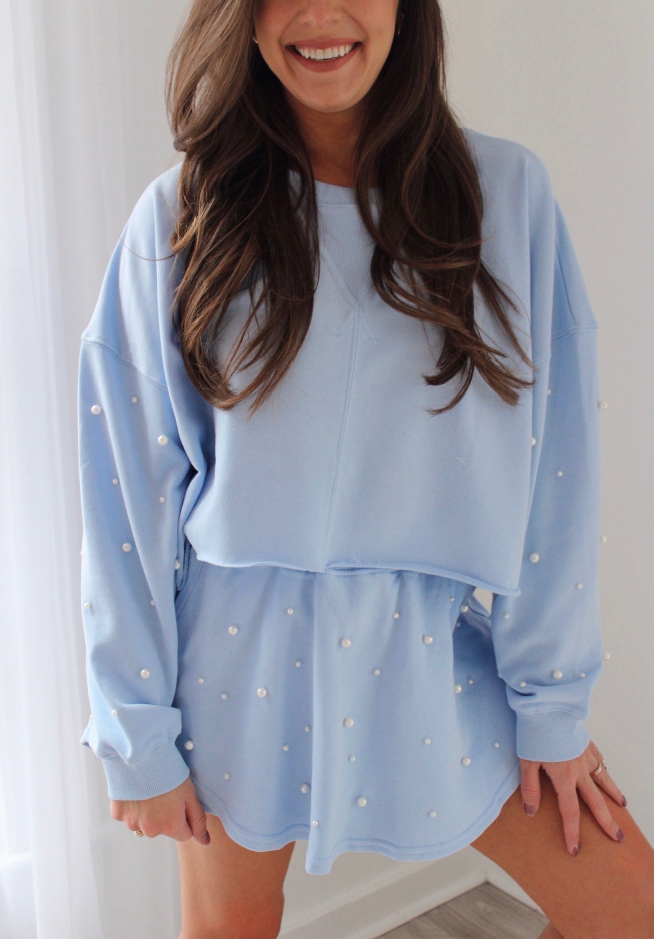Emma Pearl Set- Baby Blue