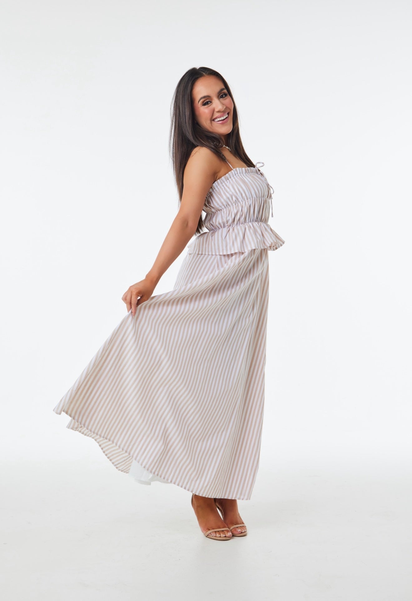 Bella Peplum Striped Dress