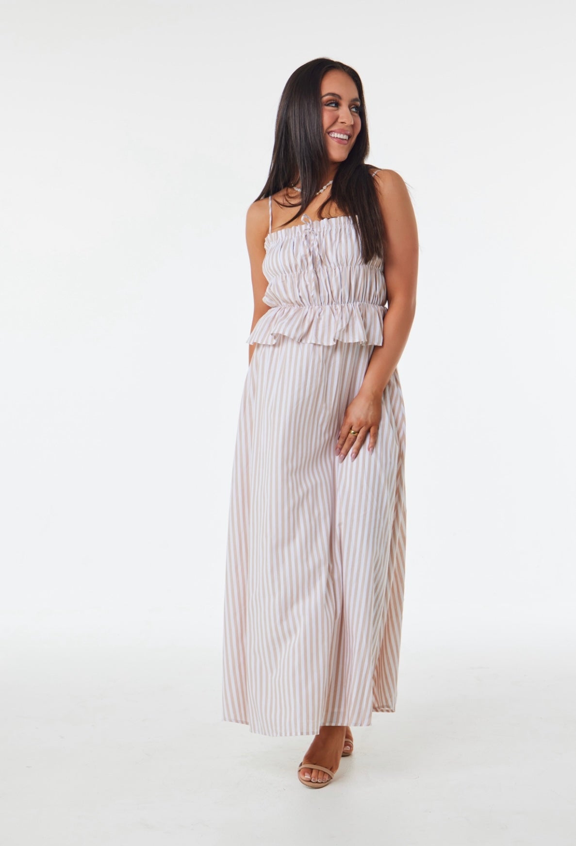 Bella Peplum Striped Dress