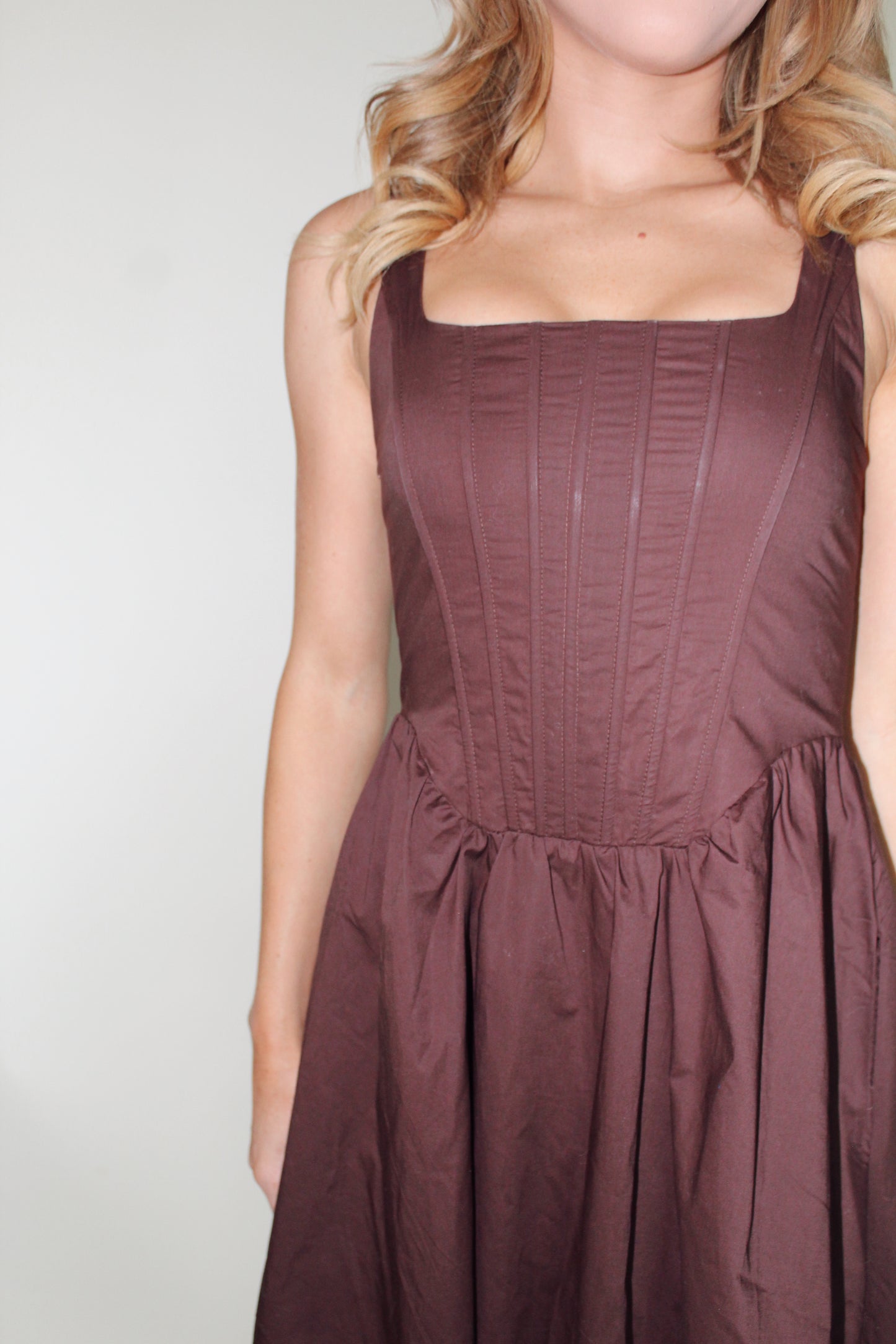 Joey Corset Mini Dress- Chocolate