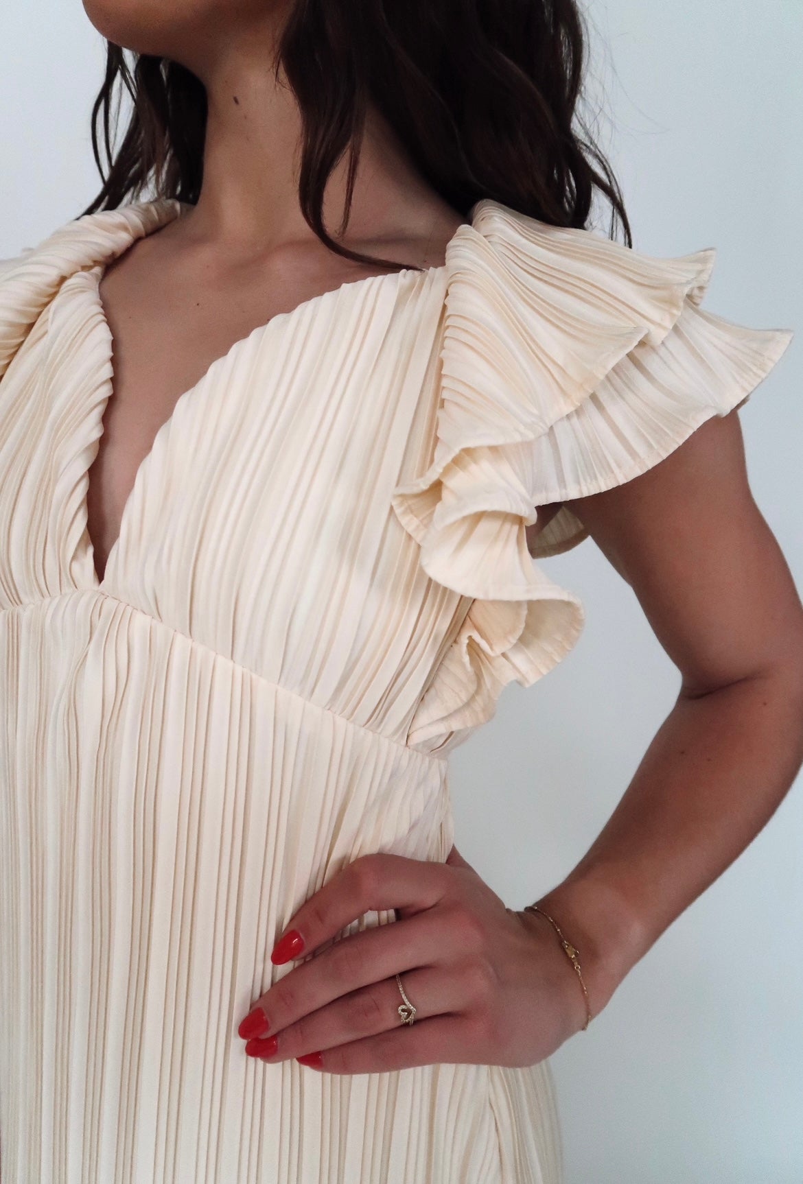 cream pleated maxi dress Anita Cream Pleated Maxi Dress Ready to Ship