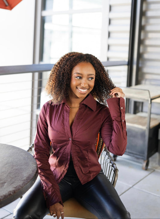 Olivia Top- Burgundy