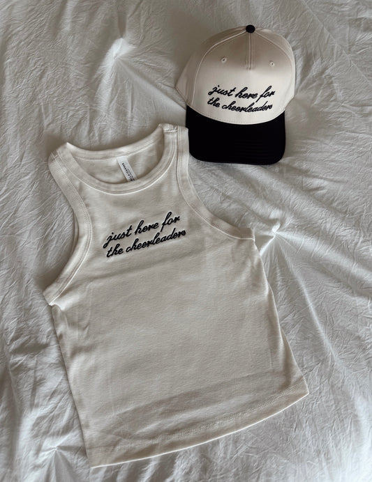 Just Here For The Cheerleaders - Cream Tank