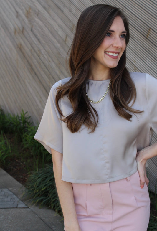 Marie Taupe Blouse