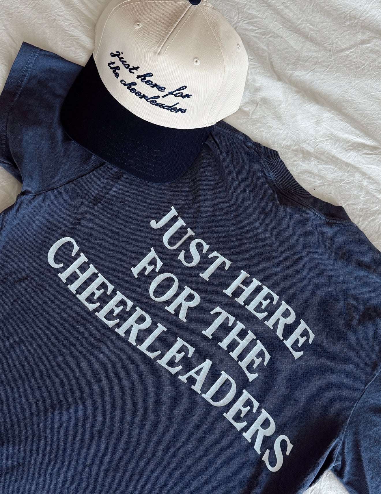 Just Here For The Cheerleaders - Navy T-Shirt