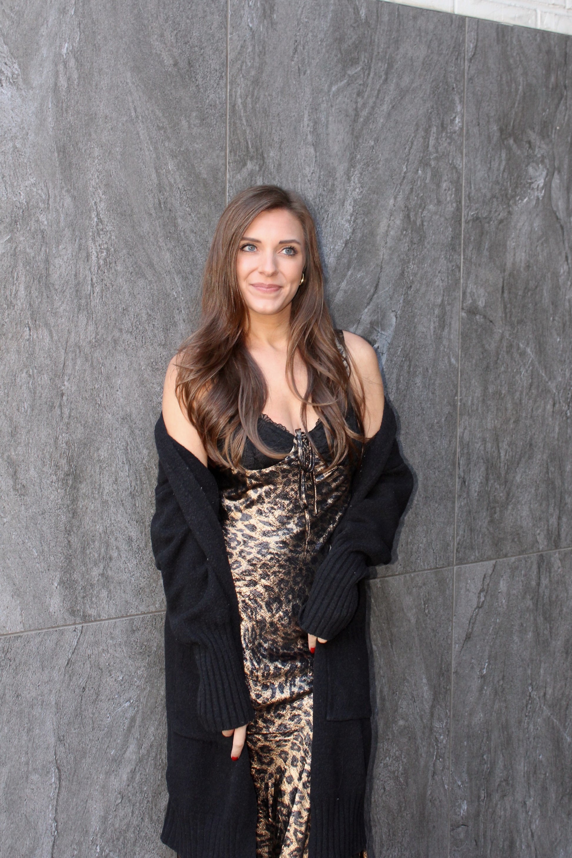 Metallic Leopard Printed Maxi Dress Metallic Leopard Printed Maxi Dress