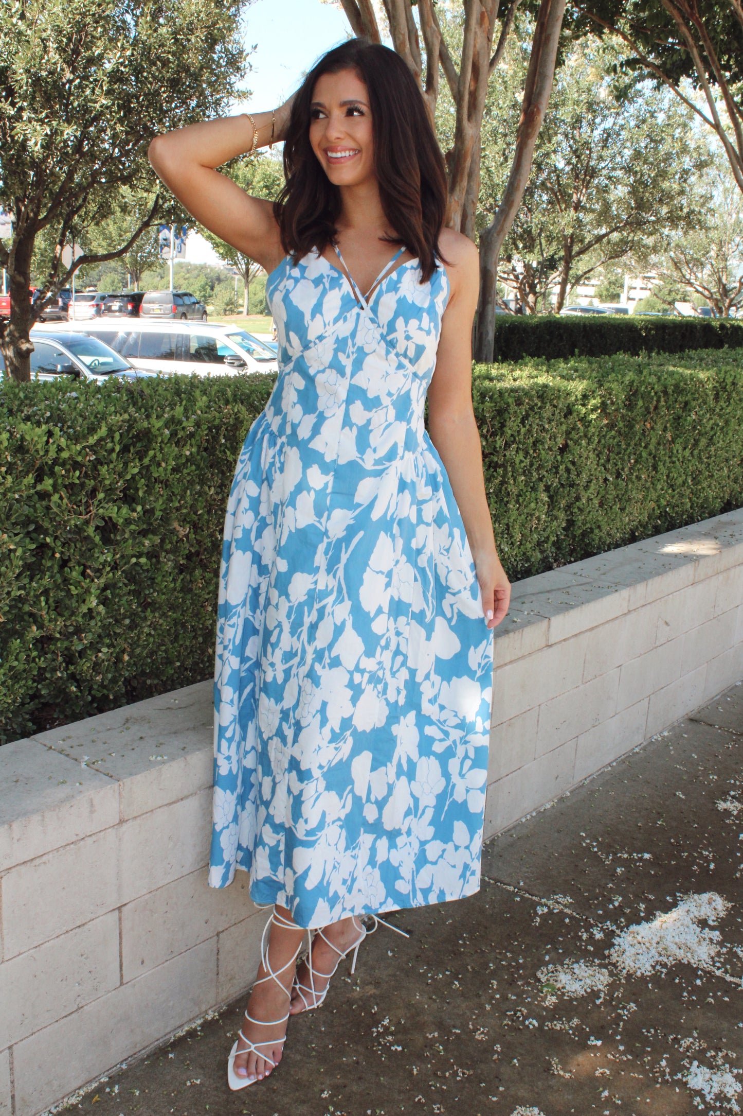 Last Resort- Blue Floral Maxi Dress