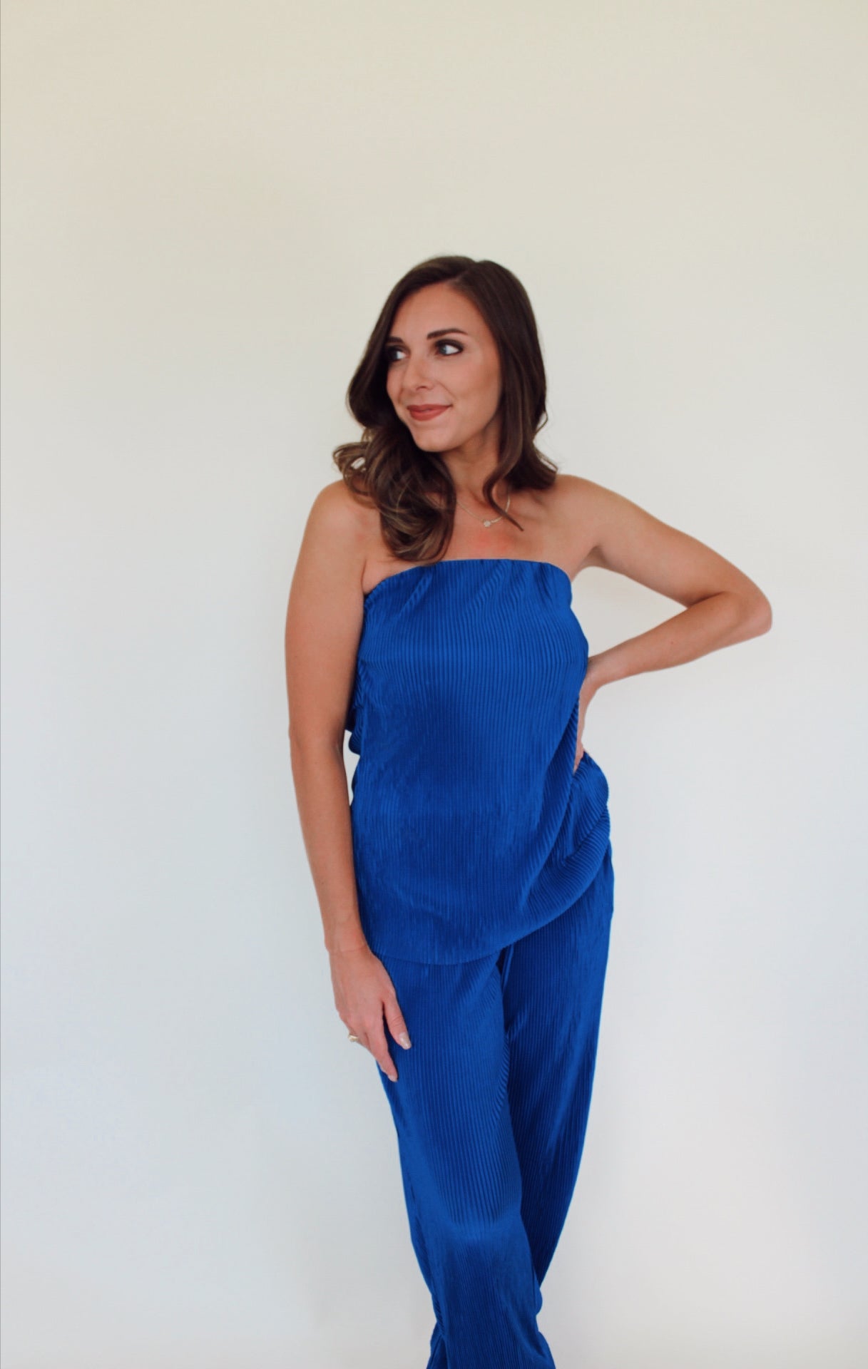 Remi Two Piece Ribbed Set- Blue